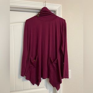 Burgundy Turtle Neck Top